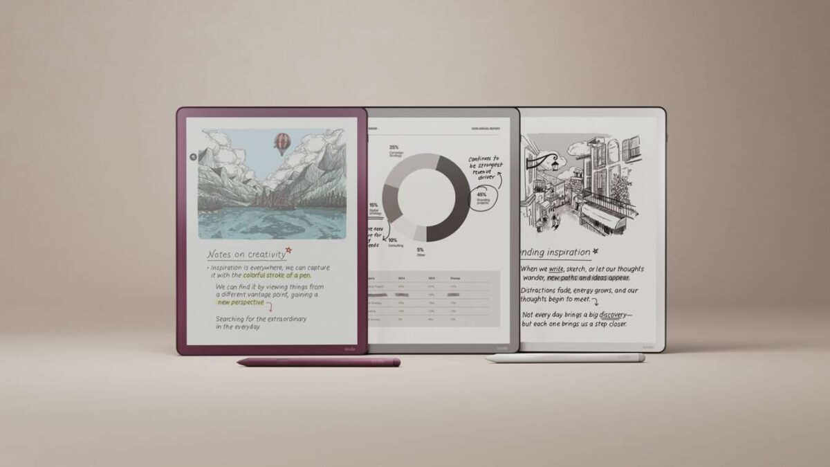 Amazon enrichit sa gamme Kindle Scribe avec couleur, noir et blanc et version économique