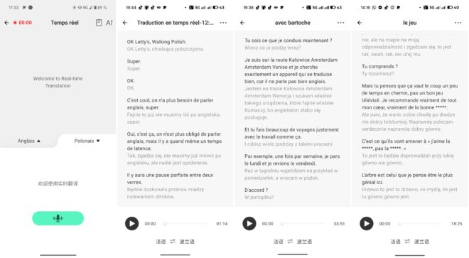 Traductions en temps réel