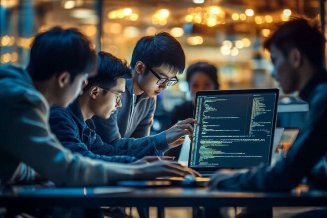 Développeurs en chine collaborant sur des solutions logicielles innovantes