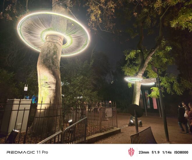 Photo de nuit prise avec le REDMAGIC 11 Pro