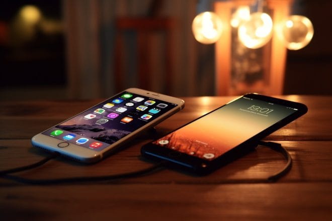 Des Téléphones en chargent