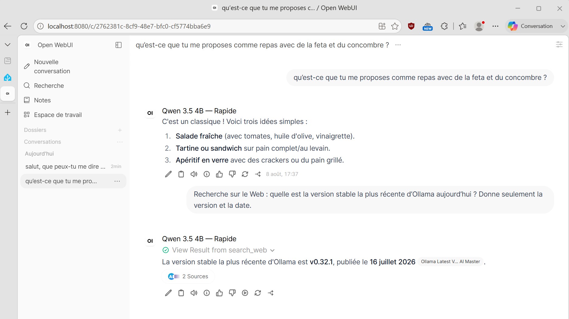 Open WebUI est utilisé pour interroger notre IA