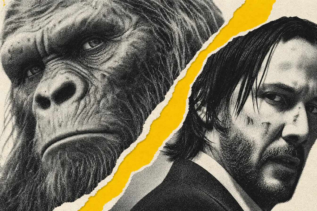 Bigfoot et John Wick en gros plan déchiré