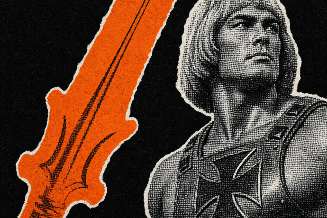 Épée de He-Man sur visage tramé