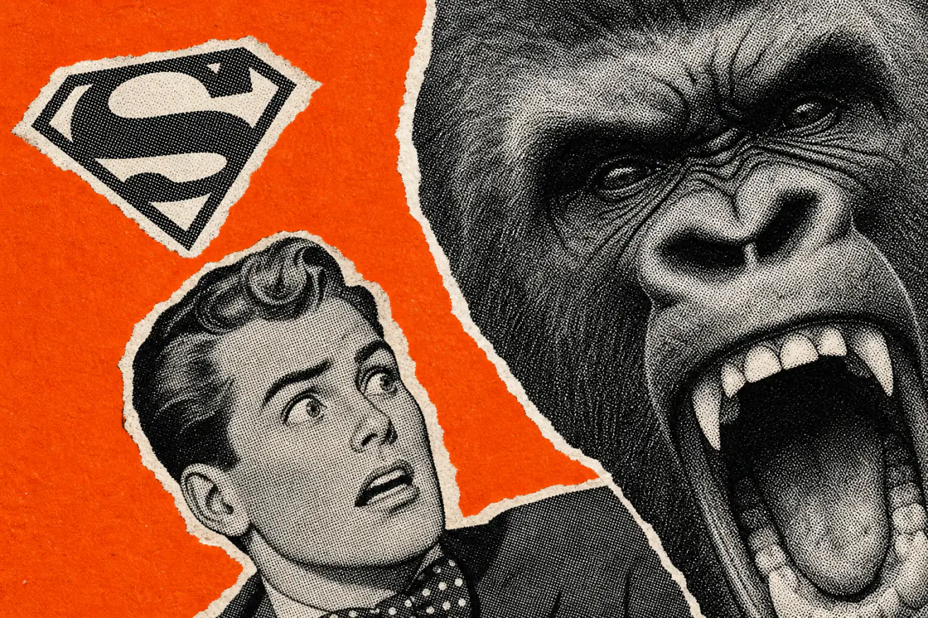 Jimmy Olsen enlace une tête de gorille