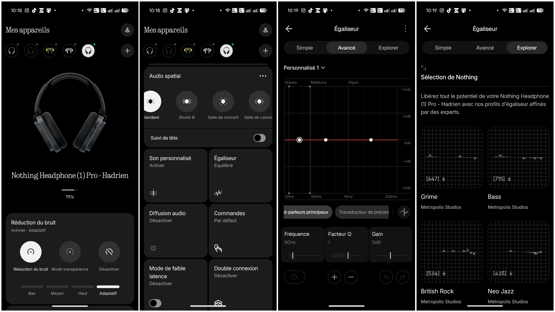 Nothing X sur le Headphone(1) Pro
