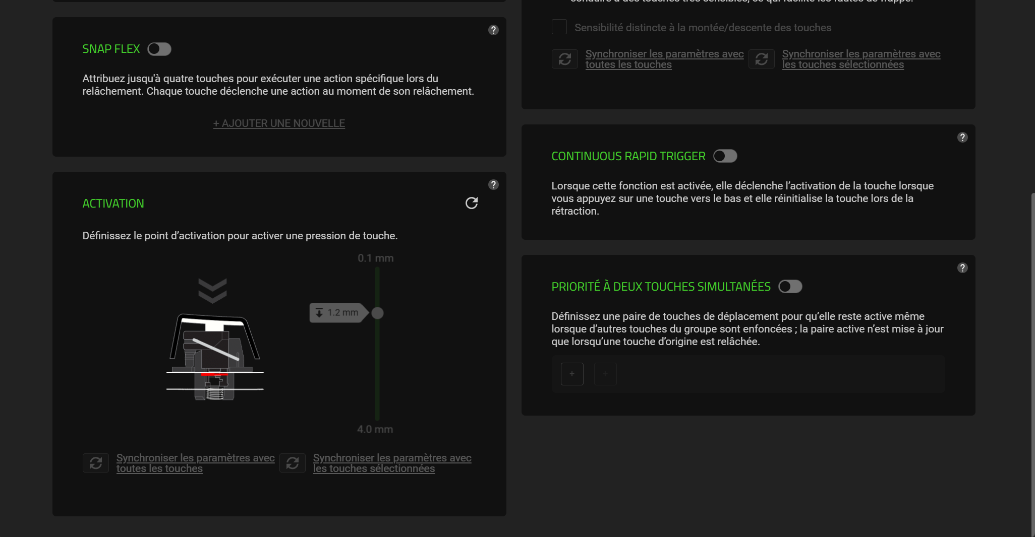 La configuration sur Synapse