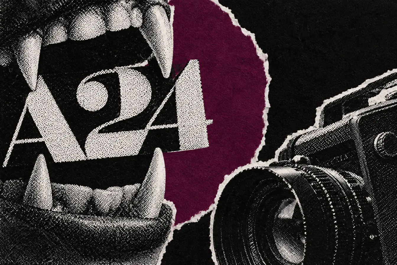 Logo A24 saisi par des crocs de vampire