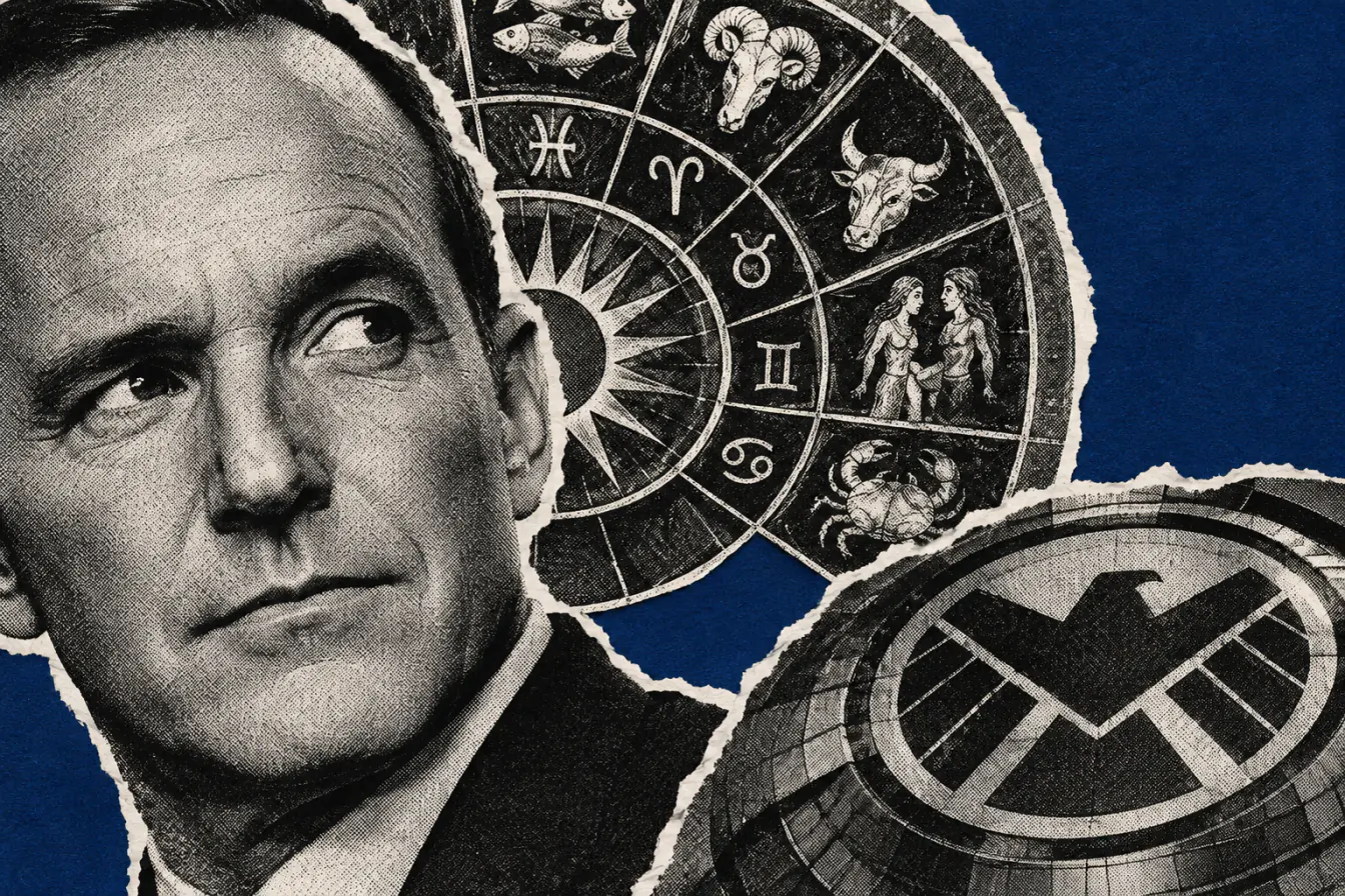 Visage de Clark Gregg pris dans un zodiaque