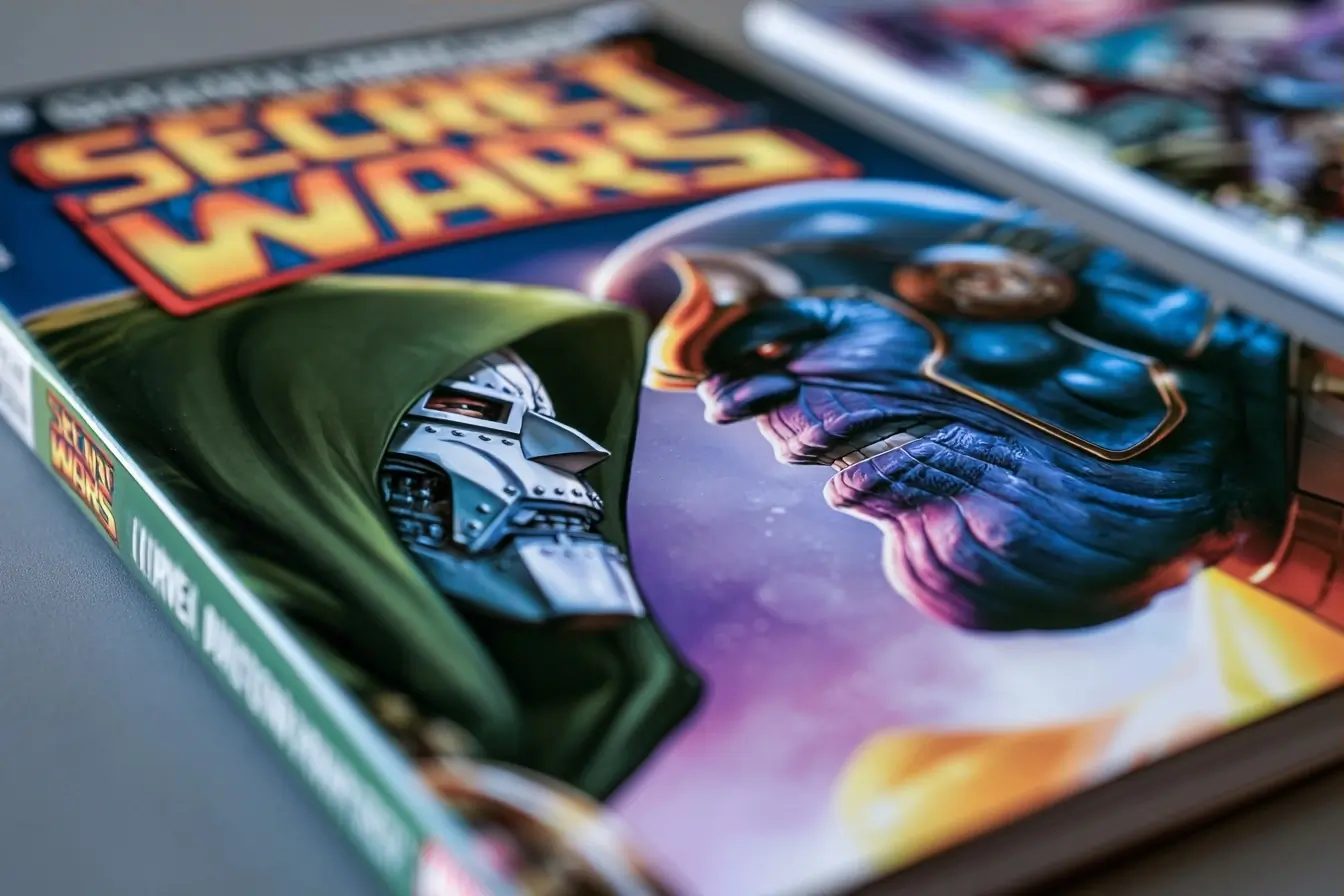 Couverture Secret Wars avec Doom et Thanos