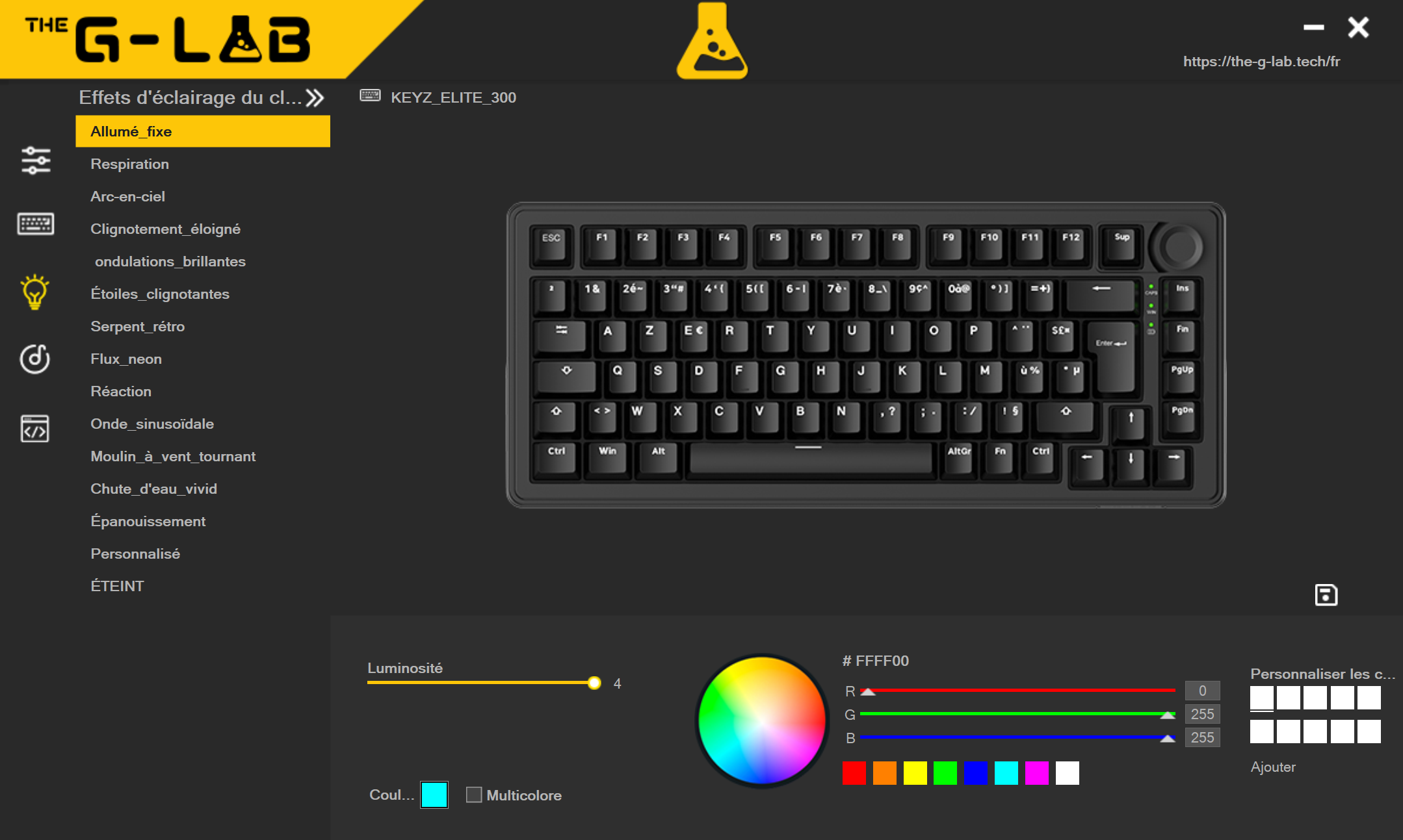 Logiciel du KEYZ Elite 300