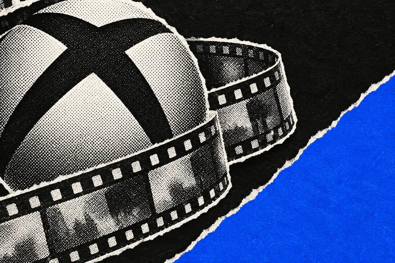 Logo Xbox saisi par une pellicule de cinéma