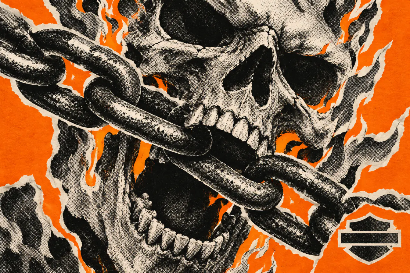 Un crâne enflammé de Ghost Rider en noir et blanc